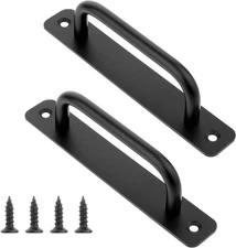 2 Pack 5" Hole Center Gate Handle Aluminum Alloy Sliding Barn Door Handle Black