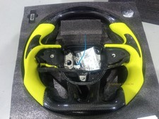 LED Carbon Fiber Steering Wheel Yellow Fit Dodge Challenger Durango SRT 2015+