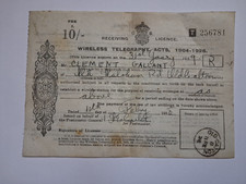 1928 Receiving Licence Wireless Telegraphy Act Radio  Station Amateur Old Catton