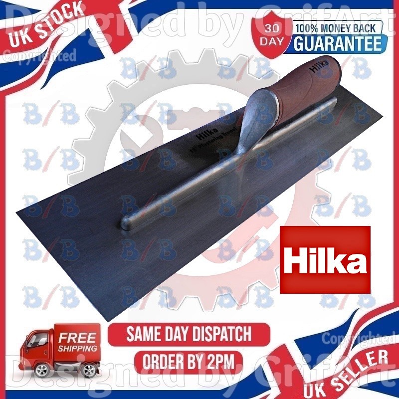 HILKA EXTRA LONG PLASTERING FINISHING FLOORING TROWEL 450MM X 115MM PLASTERER