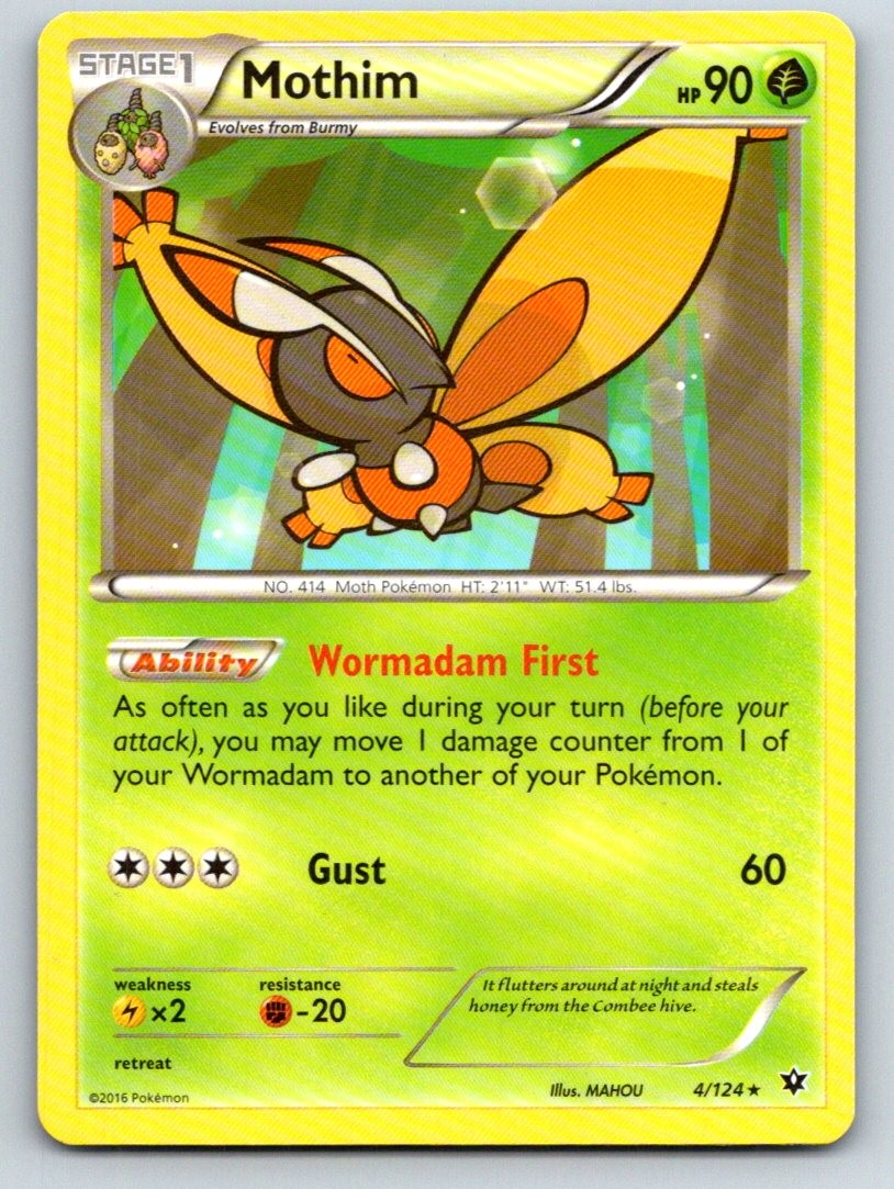 Mothim 4/124 Rare Fates Collide Pokemon Moderately Played