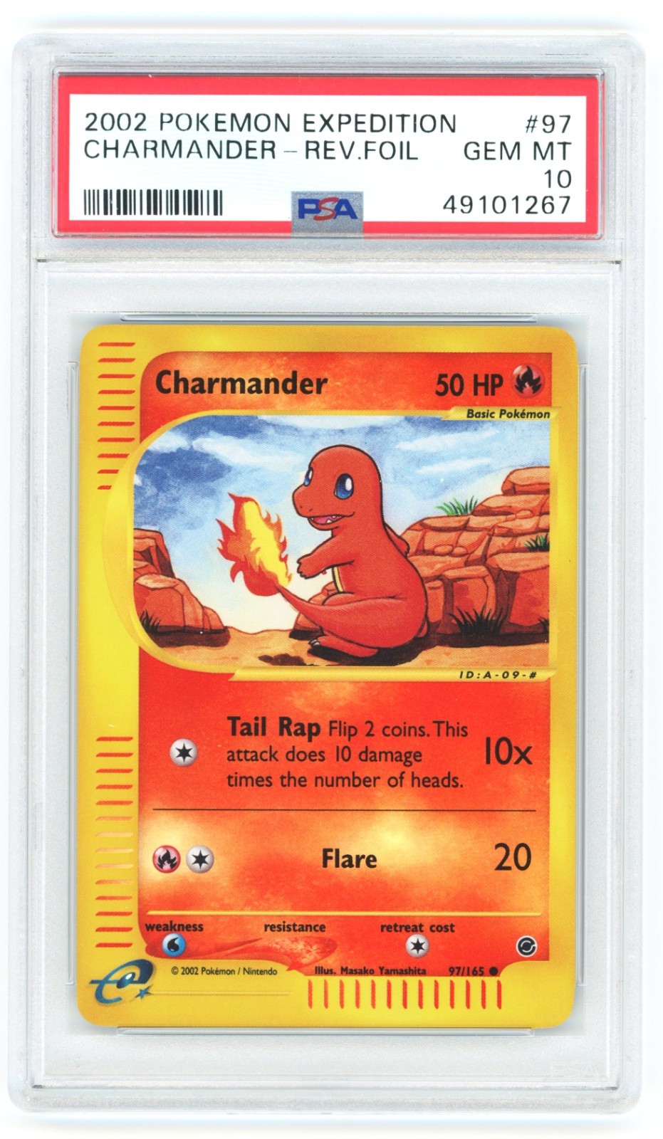 PSA 10 Charmander 97/165 Reverse Holo Expedition Pokemon 2002
