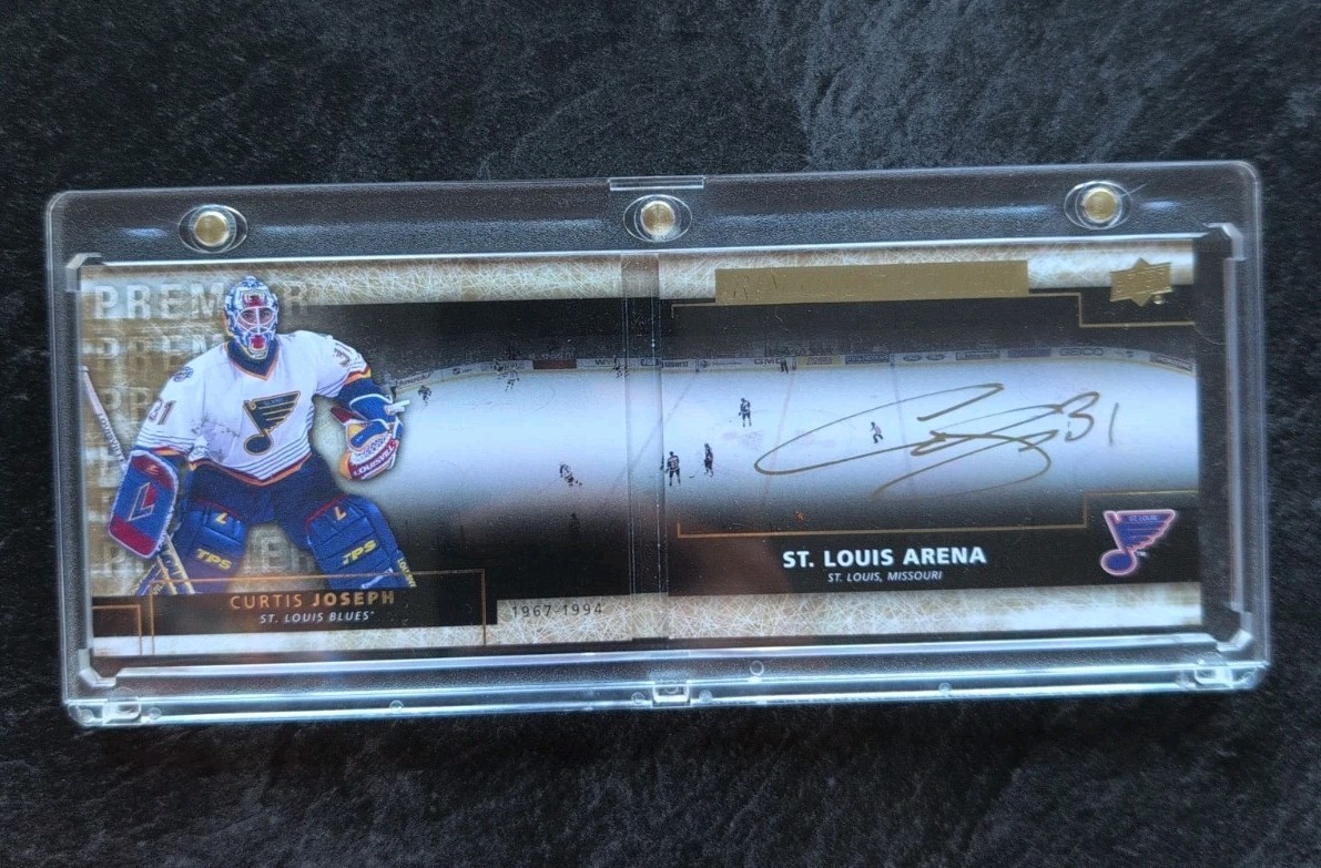 14-15 Premier Curtis Joseph Rinks Of Honor Booklet Gold Auto RARE #RH-CJ