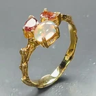 Jewellery Natural Opal Ring 925 Sterling Silver Size 6 /R479807