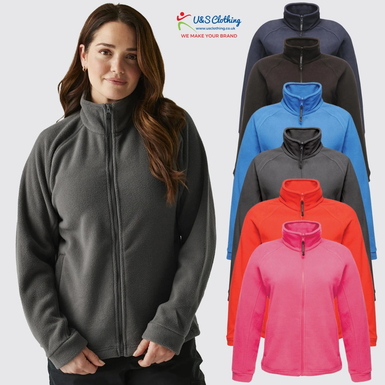 Regatta Women's Thor III Fleece Jacket Full Zip Up Casual Leisure Work Wear TOP