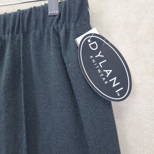Dylani Knitwear Womens Black Knit Tapered High Waist Pants Size Large Nwt - Picture 6 of 17