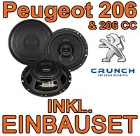 Peugeot 206 + Sw Cc Plus Lautsprecher Boxen Set Crunch 16Cm Koaxe 2-WEGE Neu