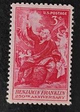 US Stamp # 1073 3 Cent  Benjamin Franklin Single  MNH OG 1956 (-2)