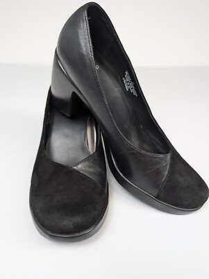 DANSKO SUEDE/LEATHER SLIP ON SLIDES BLOCK TALL HEELS US WOMEN S EU 37 US 6/6.5