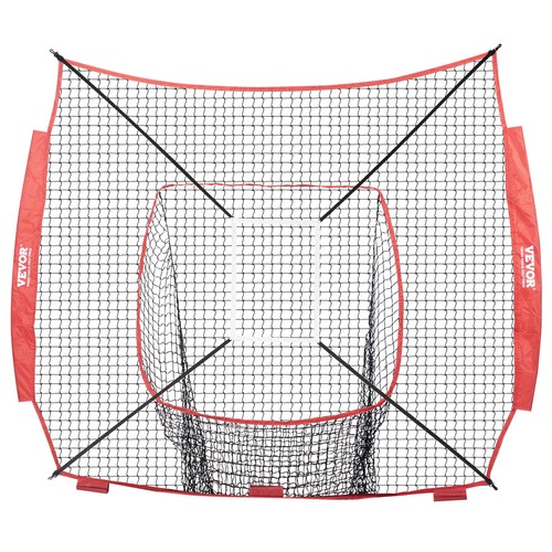 VEVOR 7x7 ft Baseball Softball Practice Net Hitting Batting Training Strike Zone - Picture 9 of 12