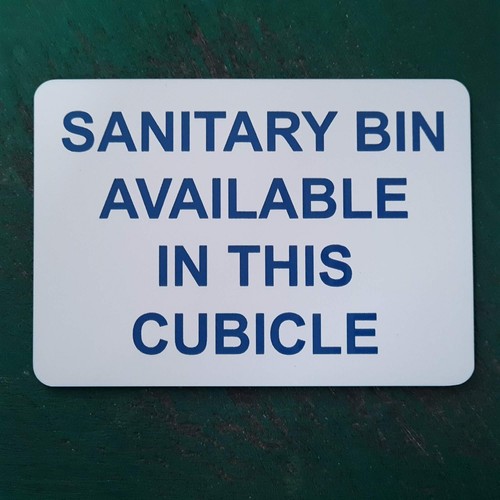 Sanitary Bin Available in this Cubicle Sign Plaque Toilet Feminine Hygiene Bins - Picture 3 of 92