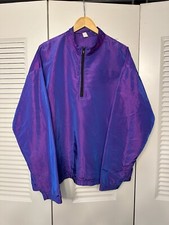 VINTAGE RETRO PURPLE IRIDISCENT 1/4 ZIP PULLOVER ONE SIZE FITS MENS XL NEON