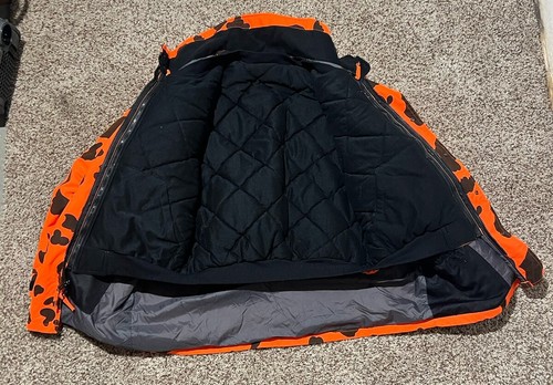 Field And Stream Blaze Orange Camo Warm Hunting Coat Jacket Mens Size XL Camp - Picture 7 of 9