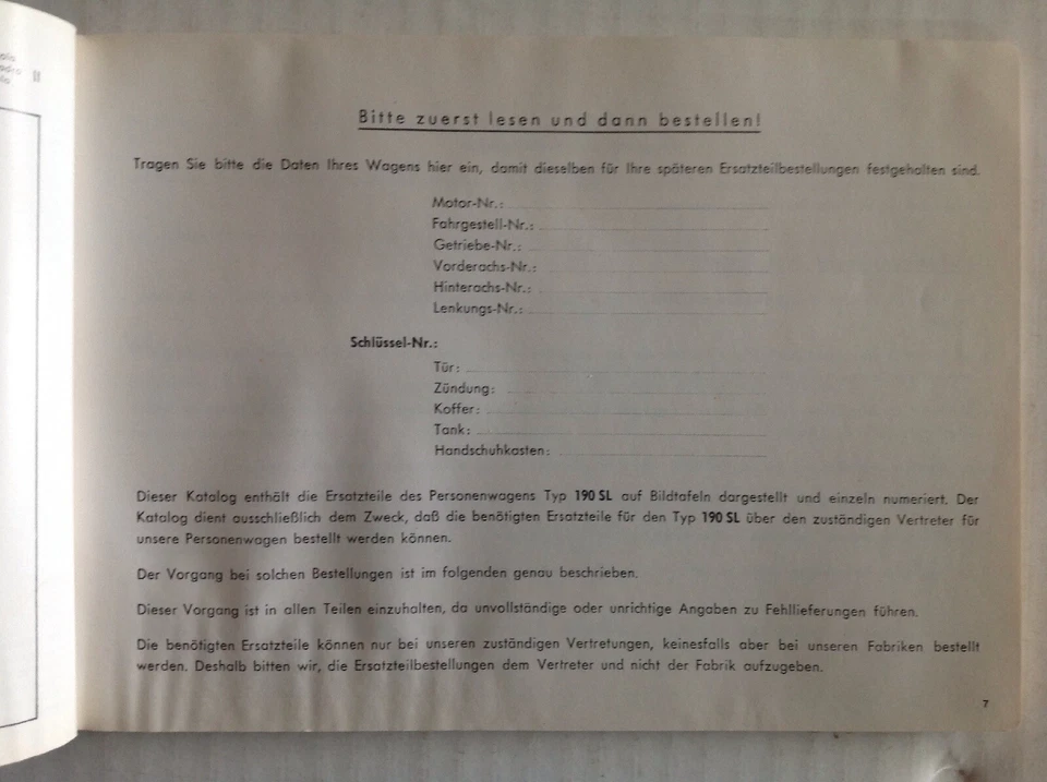 Catálogo libro de piezas del propietario Mercedes Benz 1959 190SL C #12003 Foto 3 de 4