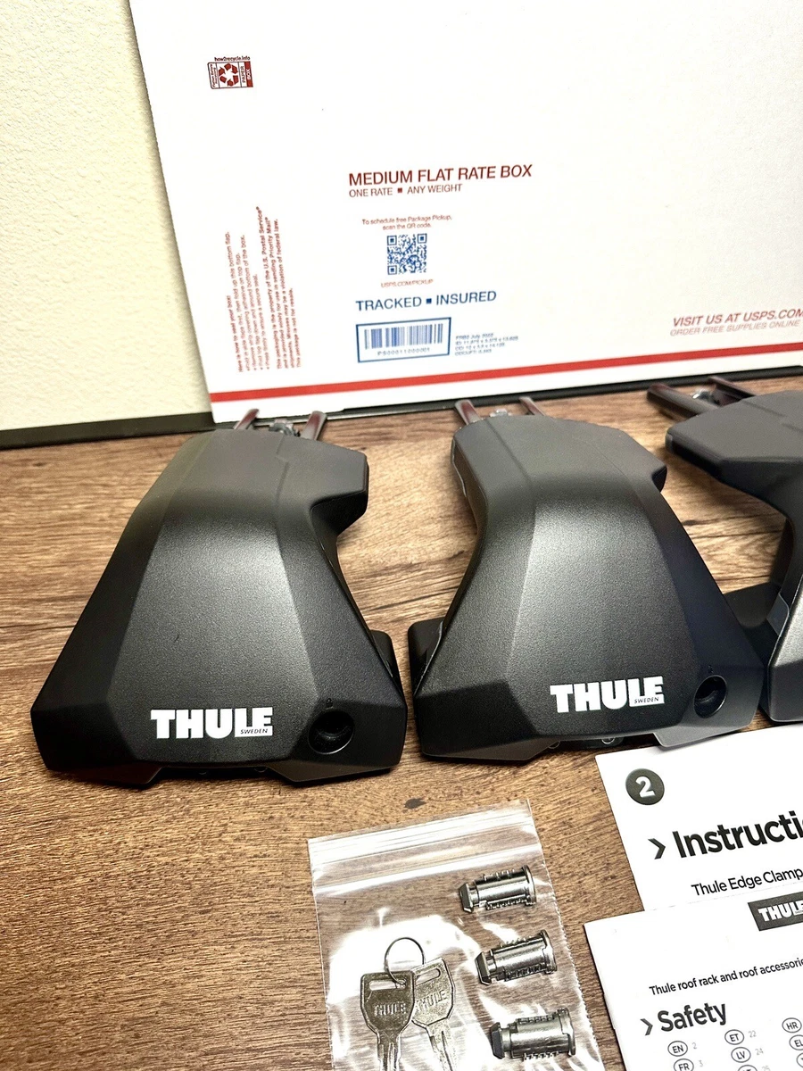 Thule Edge Clamp Foot Pack 720501 New Repackaged Free Thule Metal Lock Set