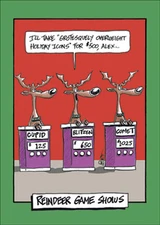 Reindeer Gameshow 12 Funny Boxed Christmas Cards by Nobleworks