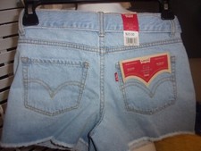 Levi's Girl's Denim A-Line Girlfriend Shorts W/Removable Belt Size 12
