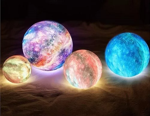 Dimmable 3D Print PLA Magical Moon Lamp Night Light LED Moonlight Galaxy