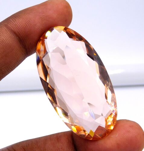 Multi Cut Oval Loose Lab Created Gemstone 25x47 MM For Pendant Making P-2986 - Picture 14 of 15