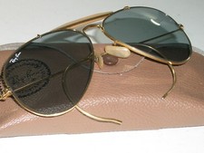 58MM VINTAGE B L RAY BAN GEP BLUE PHOTOCHROMIC OUTDOORSMAN AVIATOR SUNGLASSES