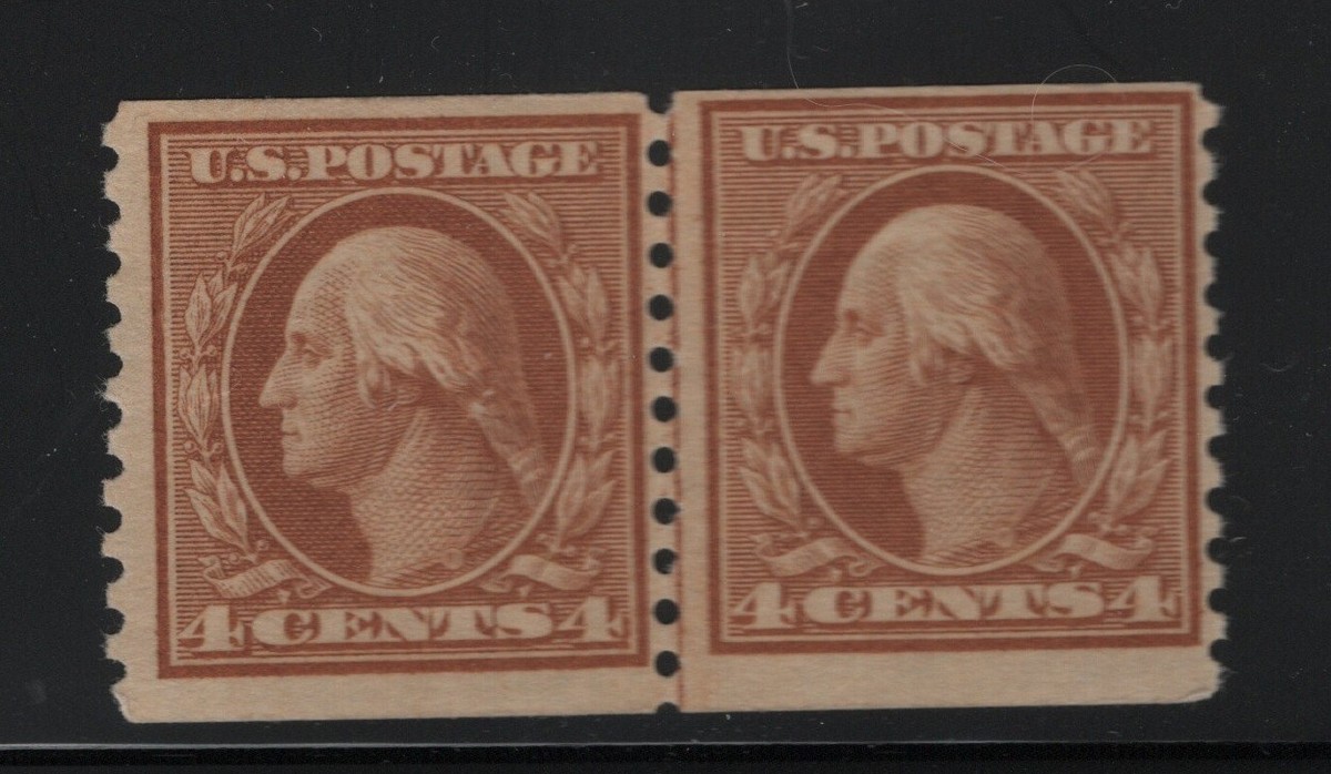 切手06 495 Line pair F-VF OG mint never hinged with rich color cv $ 160