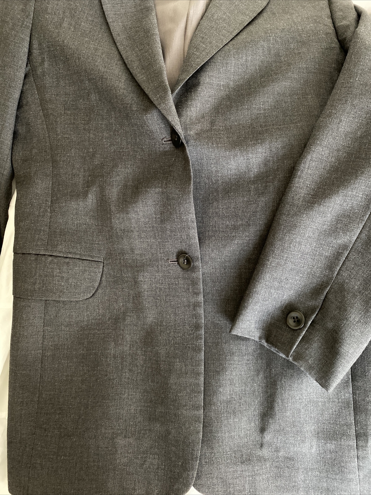 BARNEYS NEW YORK Women’s Size 46 Jacket Gray 100%Wool Lined Made Italy ...