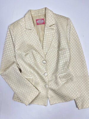 Blumarine Blugirl Blazer Jacquard Jacket Silk Lining Size 46(IT)/10(US)/14(UK)/L