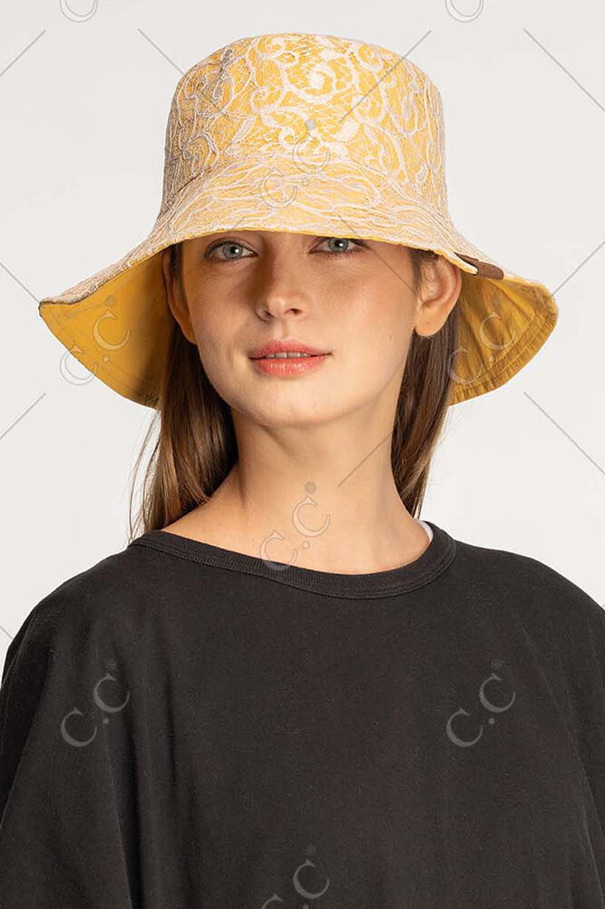 C.C Exclusive Natural Handmade Reversible Cloche Embroidered Knit