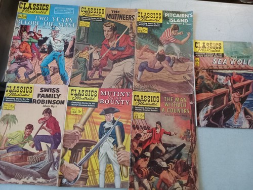 Classics Illustrated Vintage LOT Pirates Sailing Ship 25 42 60 85 100 109 122 - 第 1/15 張圖片