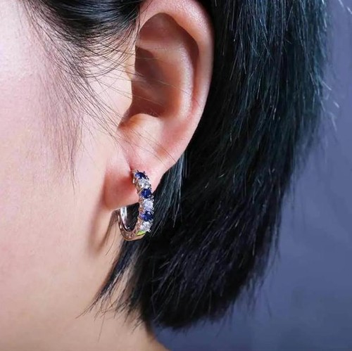 925 Sterling Silver plated Hoop Earrings Jewellery Women Girls Gift UK - Picture 7 of 18