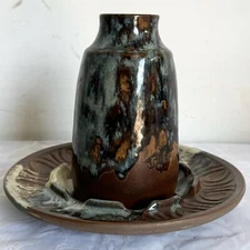 Vintage Ash Tray and Vase by Pottery Craft - 2 Pieces