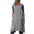 VLZUFE Cotton Linen Apron for women Cross Back Apron  Assorted Colors , Sizes