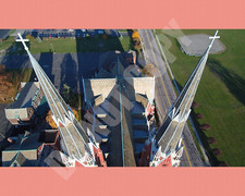 Drone Downtown Detroit Sweetest Heart of Mary Church Steeples 8x10 Photo