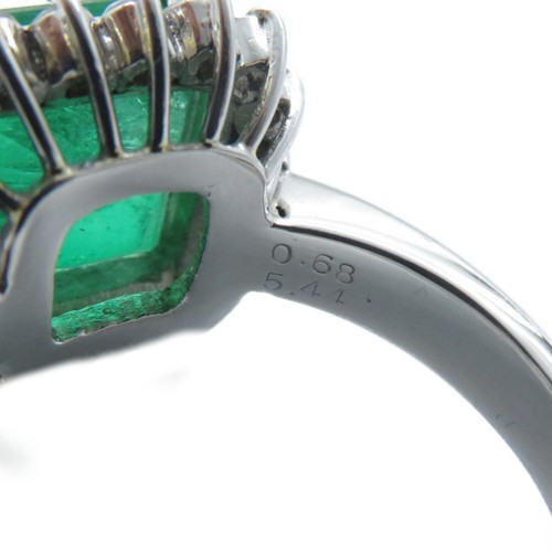 *15%OFF* FINE JEWELRY 5.44ct Emerald 0.68ct Diamond Ring US#9 PT900 Platinum - Picture 9 of 12