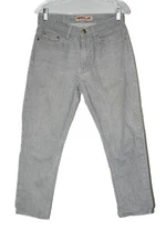 Neo Blue Mens Jeans Gray Denim Straight Slim Casual Stretch Zip High Rise Sz 30