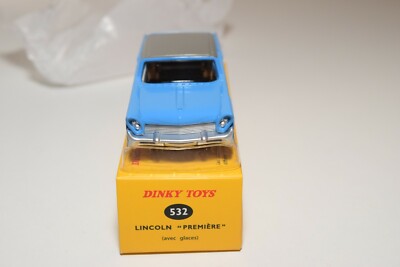 Dinky Toys (Atlas) Lincoln Premiere 1/43 Bleue/toit Gris - Vitres Blanchies
