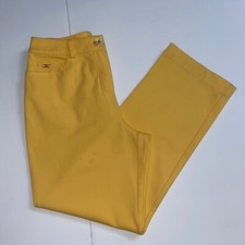 St John Sport Essentials By Marie Gray Women  s 4 Yellow Dress Pants Straight Leg