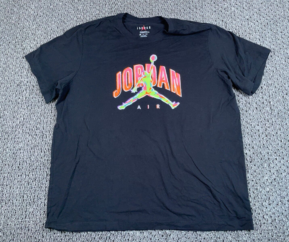 Air Jordan Neon Graphic T-Shirt Adult 2XL Black Nike Air Jordan Neon Graphic T-Shirt Adult 2XL Black Nike