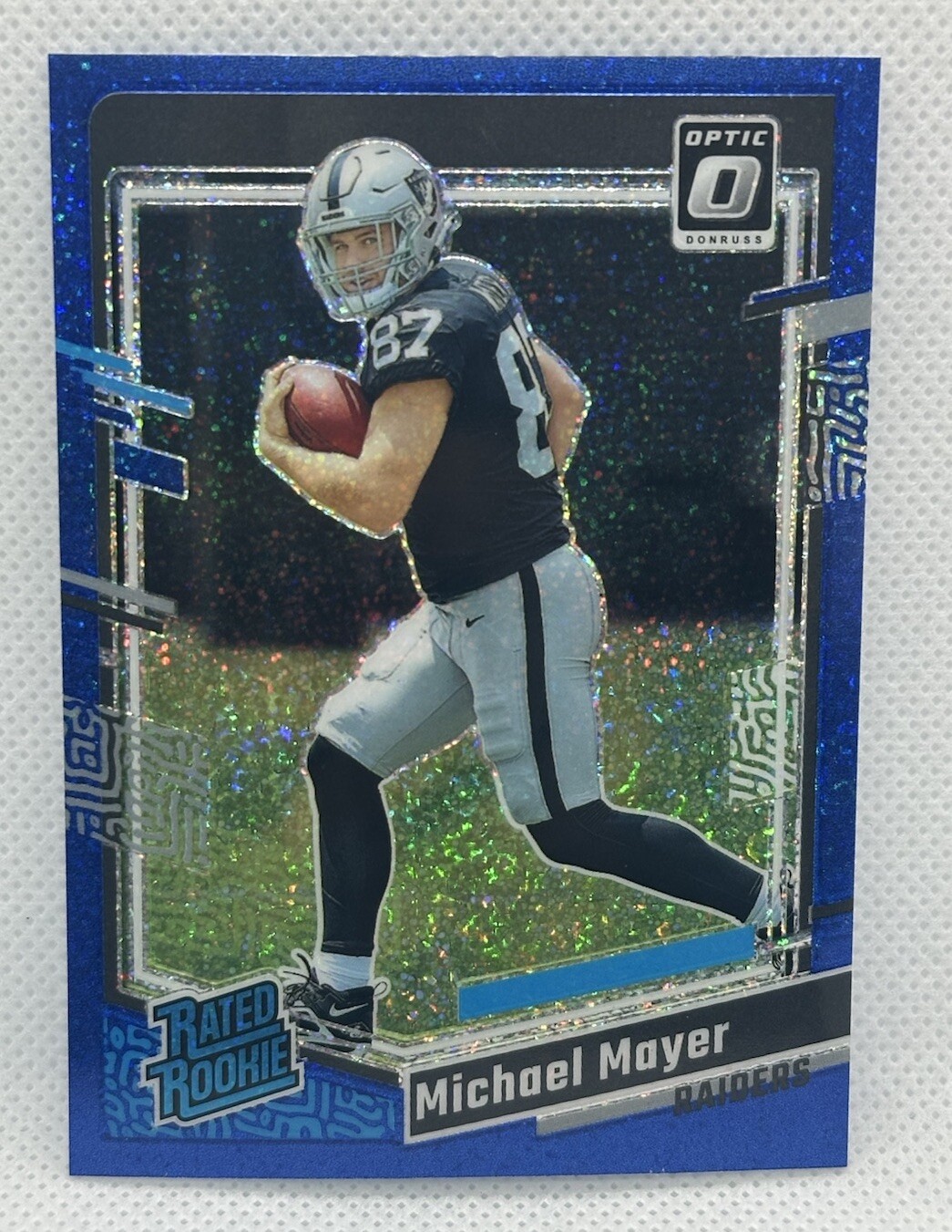 2023 Donruss Optic Football Blue Glitter #260 Michael Mayer Rated Rooke RC