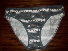 NWT VICTORIA'S SECRET COTTON BIKINI PANTIES 11020692 METALLIC SNOWFLAKE PINK GRY