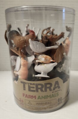 Terra By Battat Farm Animals 60 Piece Set Nicely Detailed Figures Ages 3+