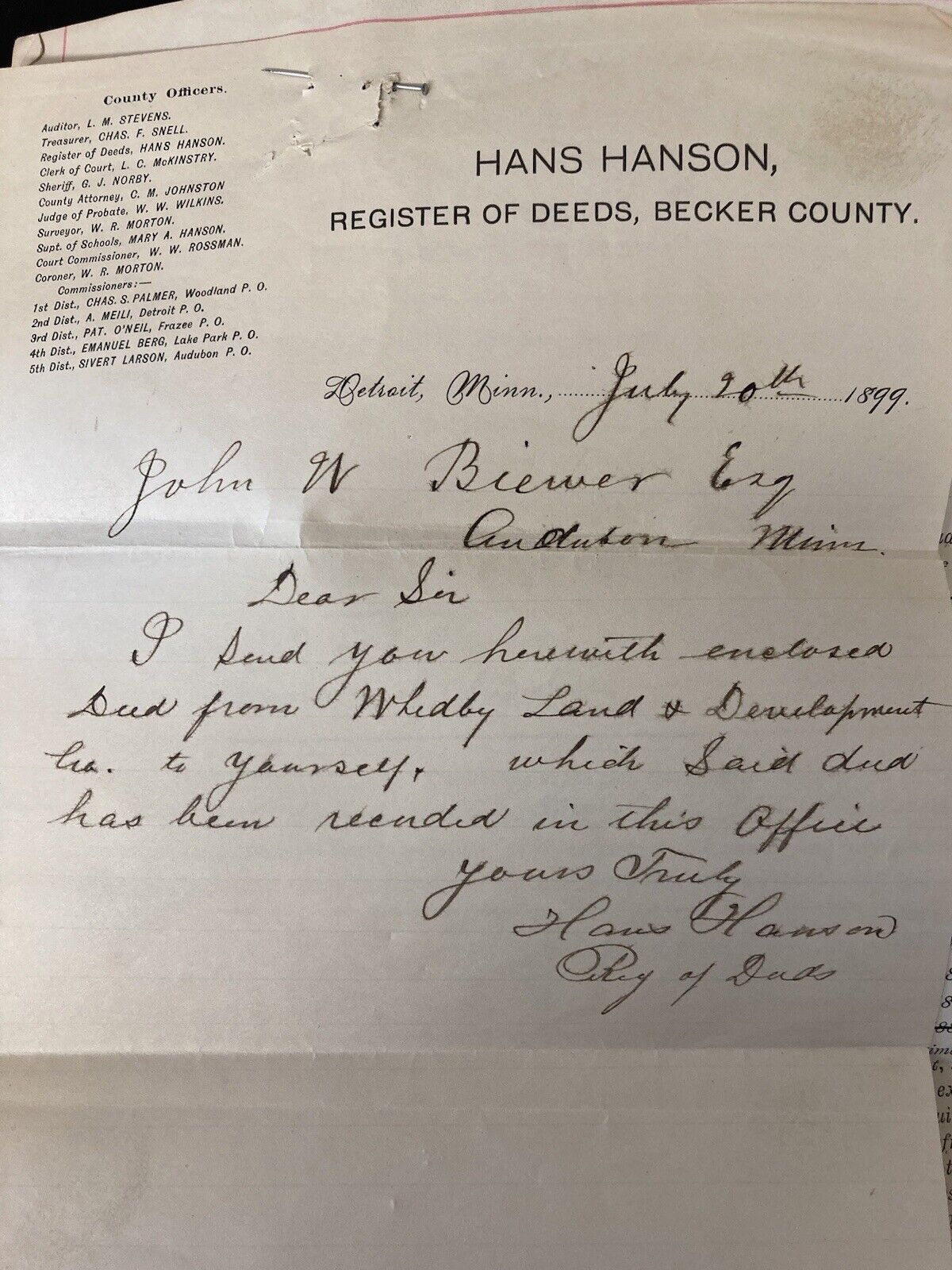 Antique 1897 Becker County Minnesota Chattel Mortgage Papers eBay