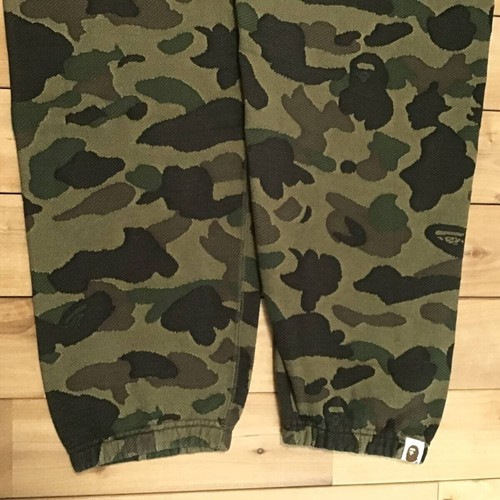 BAPE Jacquard camo sweat pants 1st camo green A Bathing Ape Size L - Picture 6 of 9
