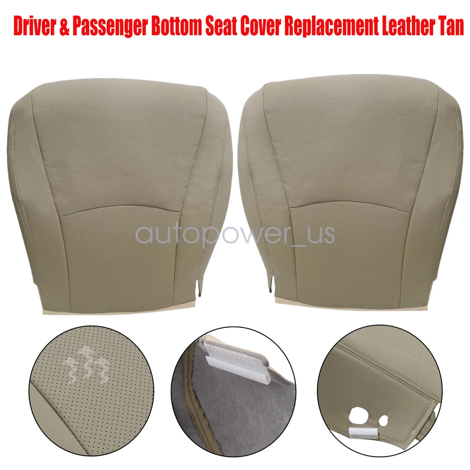 For 2008-2013 Toyota Highlander Driver Passenger Bottom Leather Seat Cover Foto 3 de 4