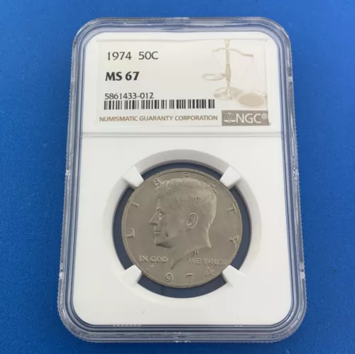 1974 50c Kennedy Half Dollar MS 67 NGC Graded Rare Quality Coin