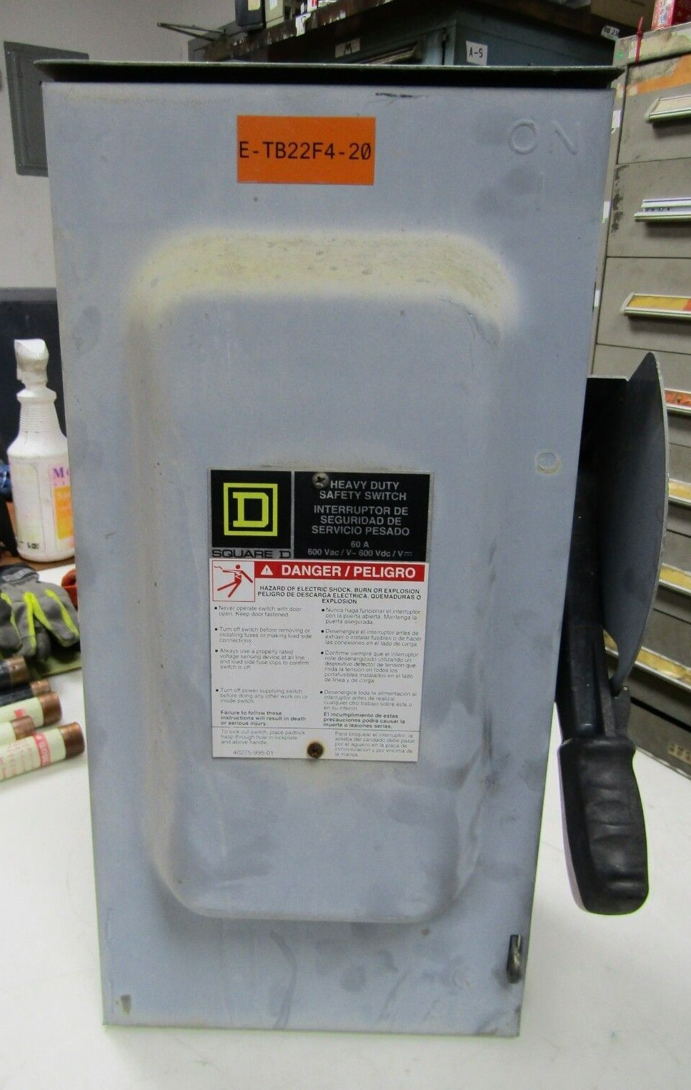 💥 SQUARE D 60A FUSED HEAVY DUTY SAFETY SWITCH 600 VOLT AC/DC TYPE 3R 3Ø ...