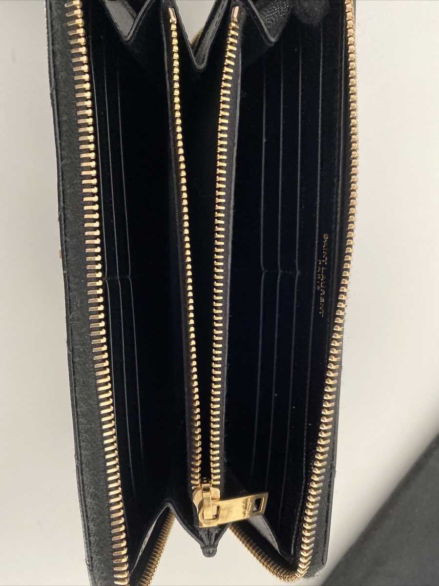 SAINT LAURENT PARIS｜HALF-LENGTH WALLETS (821885 0SX0W 1 SAINT LAURENT PARIS zip around wallet in grain de poudre