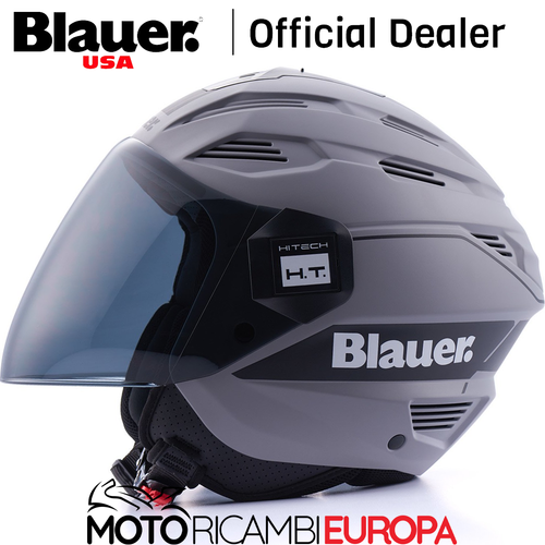 CASCO JET DA MOTO SCOOTER BLAUER TG L 58-60 CM BRAT GREY CON VISIERA LUNGA  ANTIV | eBay