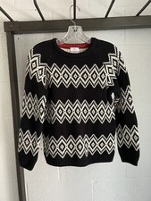 Hanna Andersson Sweater Black Nordic Cotton Wool SZ 140 US 10 Raglan Sleeve