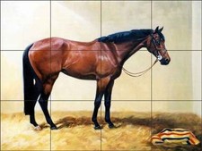 Tile Mural Backsplash Kitchen Crawford Ceramic Horse Barn Stall Art JCA023